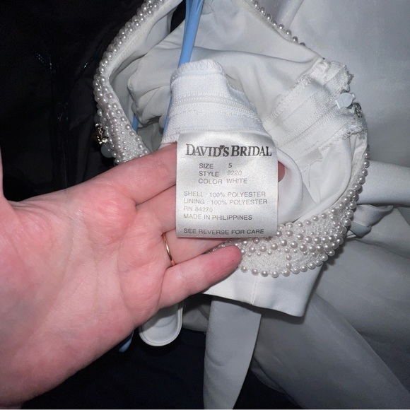 David’s Bridal Girls Dress First Communion Wedding Flower Girl Size 5 White - Picture 4 of 5